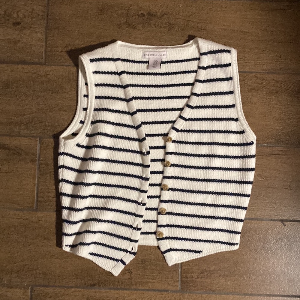 Sincerely Jules Sleeveless Striped Sweater Vest